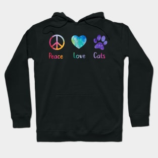 Peace Love Cats Peace Sign Hoodie